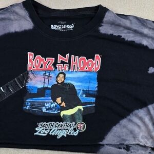 Boyz N The Hood Crop T Shirt Womens Medium Black Tie Dye Graphic Tee